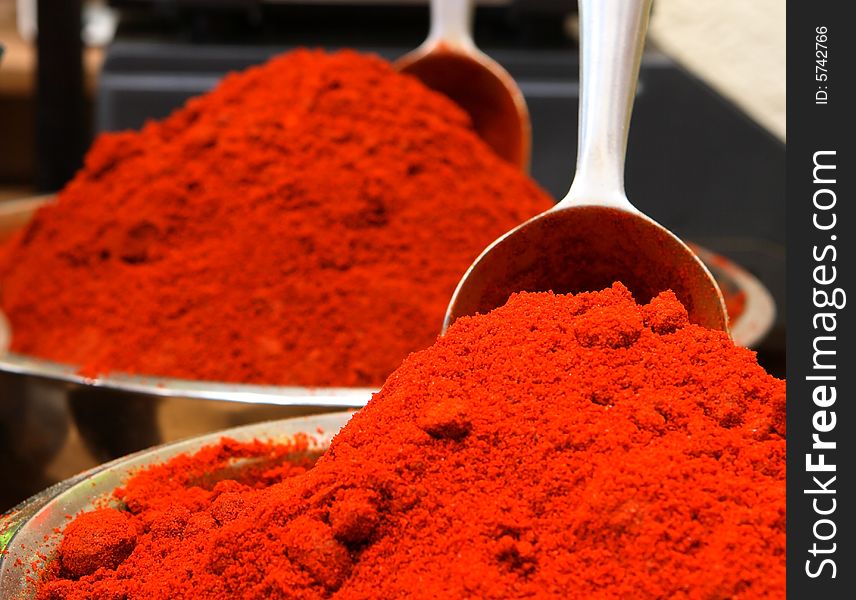 Paprika in the market