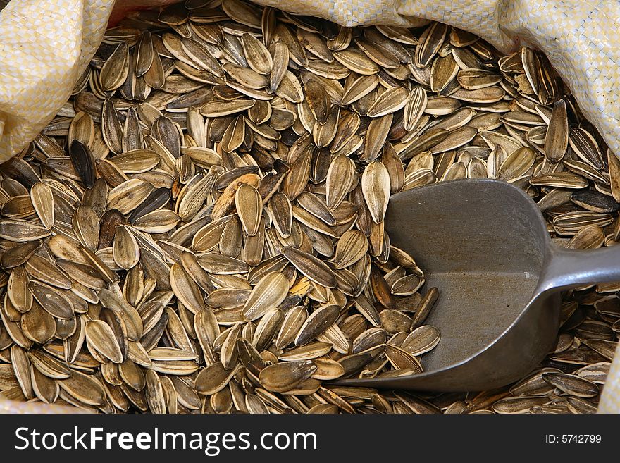 Sunflower seeds in the market