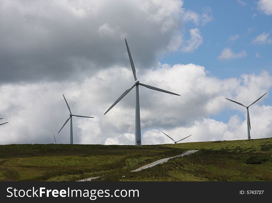 Wind farm in Wales UK