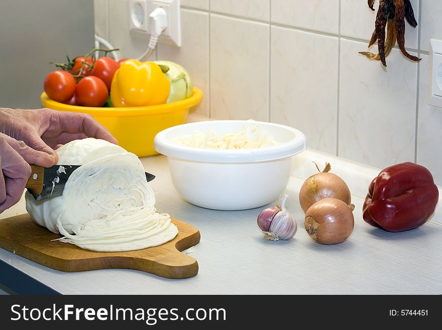 Vegetables for dinner in a kitchen. Vegetables for dinner in a kitchen.