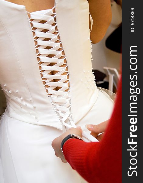 Wedding dress corset. The bride.