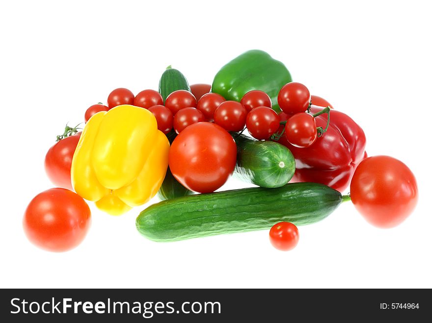Vegetables isolated on a white background. Vegetables isolated on a white background.