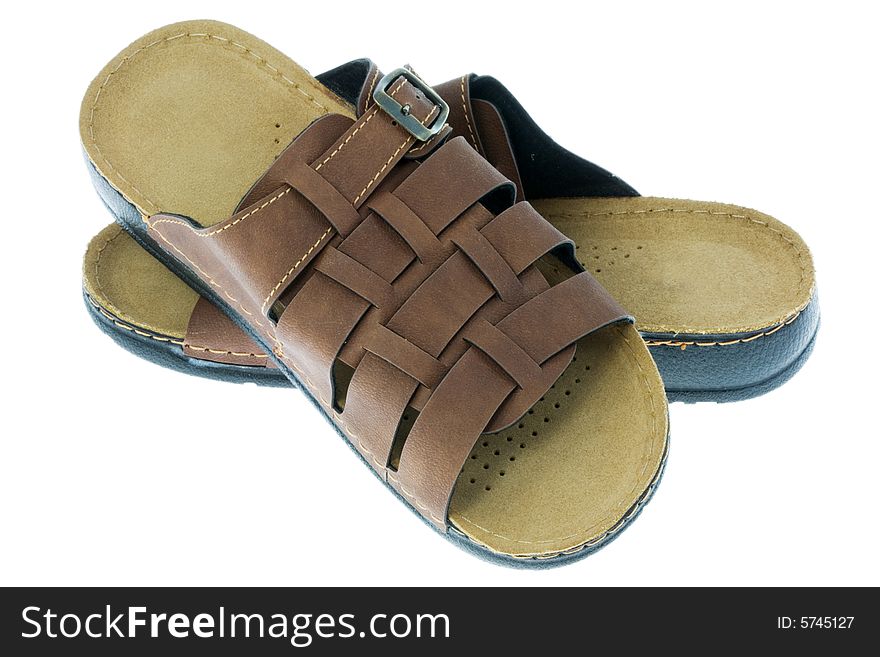 Beach sandals on a white background. Beach sandals on a white background.