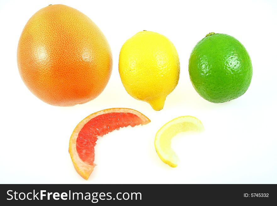 Citrus collection grapefruit, lemon and lime