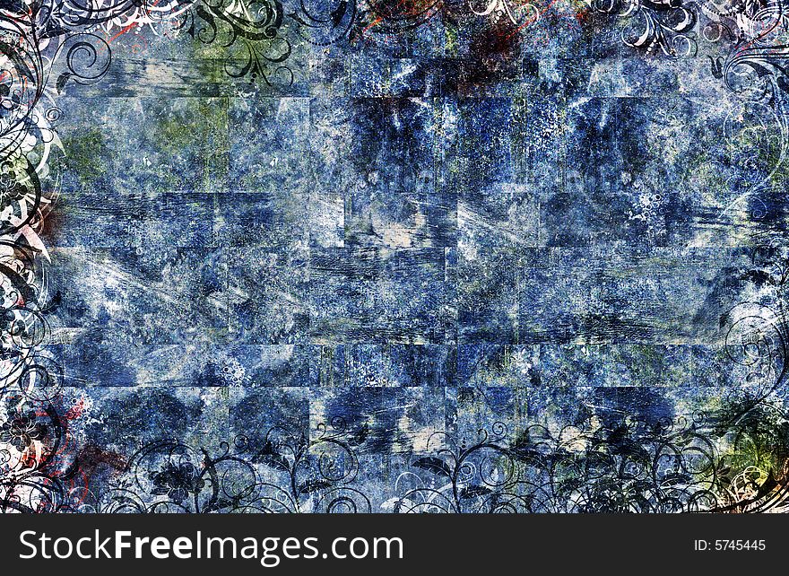 Large blue grunge design abstract