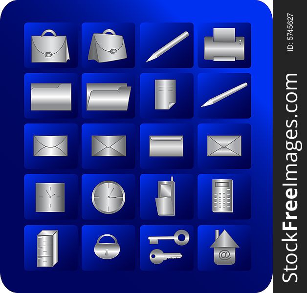 Set of icons of grey color