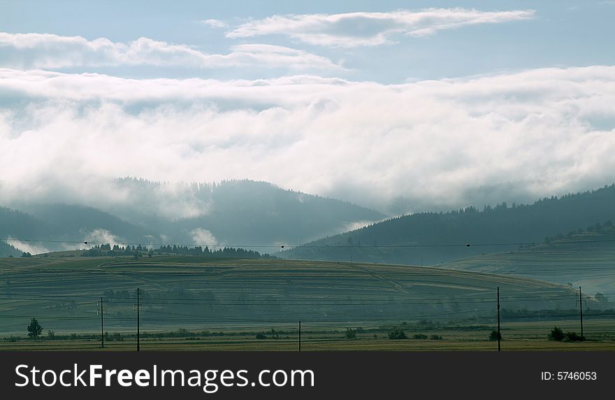 Green Mountains And Mist