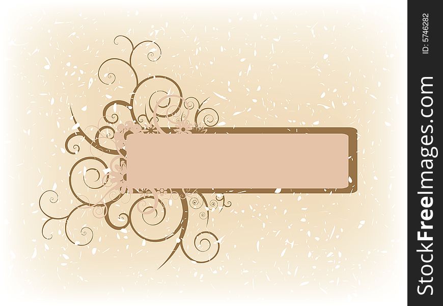 Floral banner, fully editable in separate layers