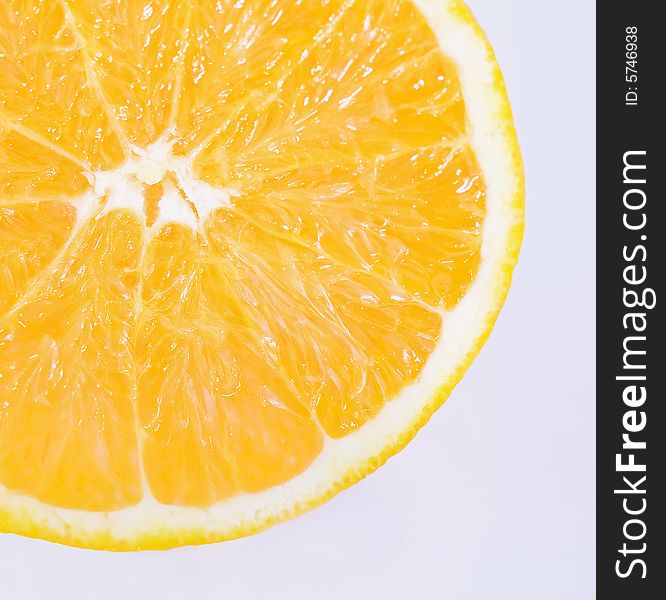 Isolated Orange Slice on White Background