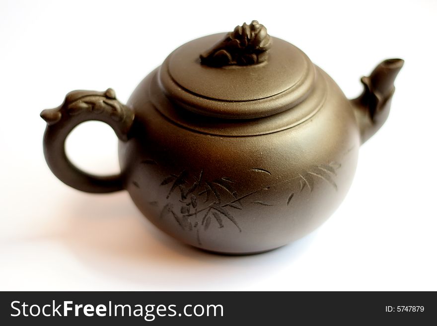An ornate Chinese teapot, used for making Chinese green tea