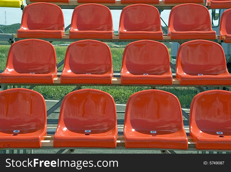 Red seats.