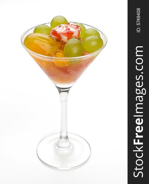 Fruit ice-cream in goblet