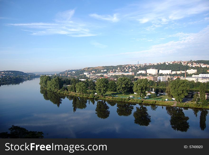 River in Prague in Czech Republic
