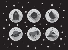 Flat Space Icons Stock Photos Flat Space Icons Stock Photos