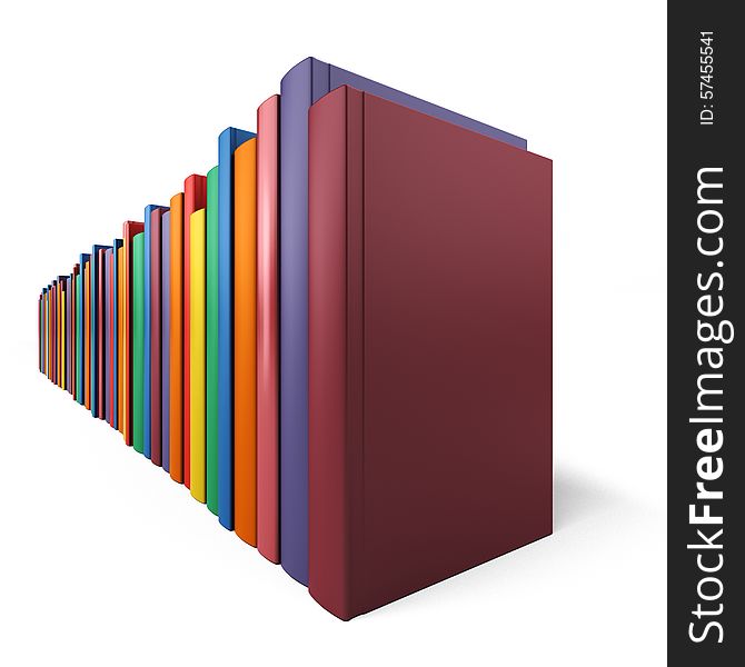 Color books in line on a white background
