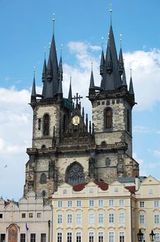 Two Towers In Prague Stock Image Two Towers In Prague Stock Image