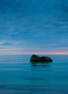 Two Stones In The Sea. Stock Photography
