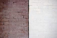 Old Brick Wall Brown And White Stock Image