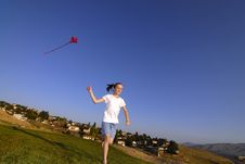 Flying A Kite Royalty Free Stock Photography