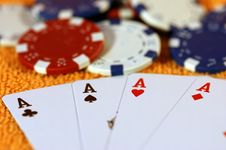 Cards And Chips To Play. Royalty Free Stock Photo Cards And Chips To Play. Royalty Free Stock Photo