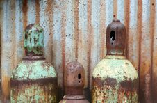 Rusty Acetylene And Oxygen Tanks Royalty Free Stock Image Rusty Acetylene And Oxygen Tanks Royalty Free Stock Image