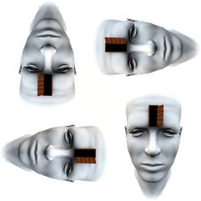 Many Open Heads Tile Pattern Background 2 Royalty Free Stock Image Many Open Heads Tile Pattern Background 2 Royalty Free Stock Image