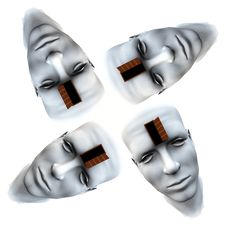 Many Open Heads Tile Pattern Background 3 Stock Photos Many Open Heads Tile Pattern Background 3 Stock Photos