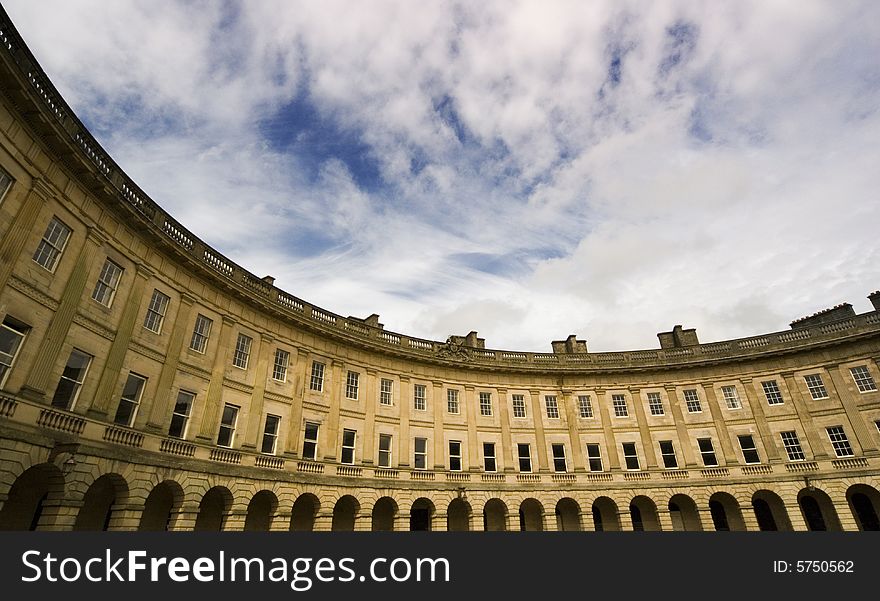 A Georgian Crescent in Buxton, Derbyshire, England. A Georgian Crescent in Buxton, Derbyshire, England