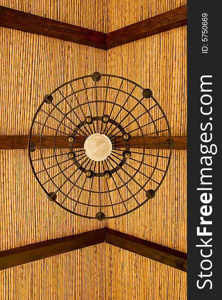 Bamboo Roof And Light Fixture