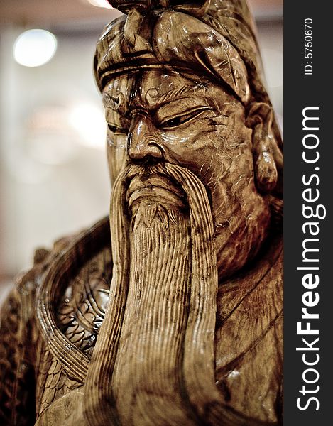 Chinese wooden statue