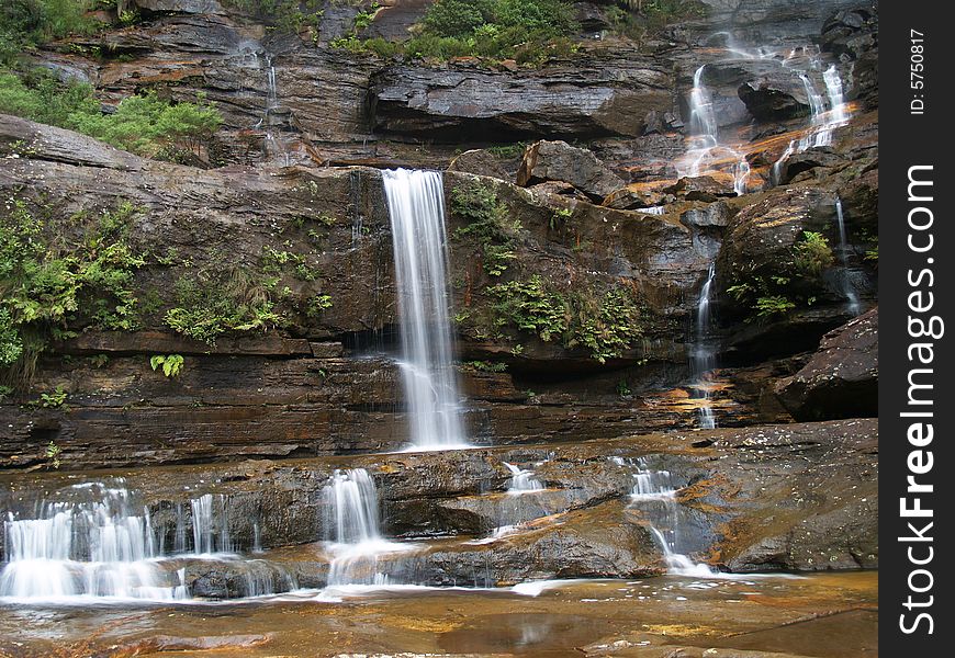 Waterfall in Blue Mountains national park, Australia. Waterfall in Blue Mountains national park, Australia
