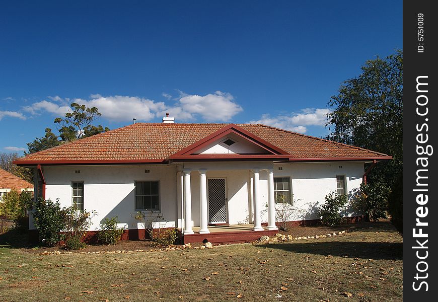 Lonely white house in Canberra, Australia