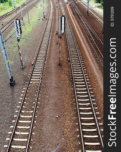 Reilway scene - perspective of crossing rails