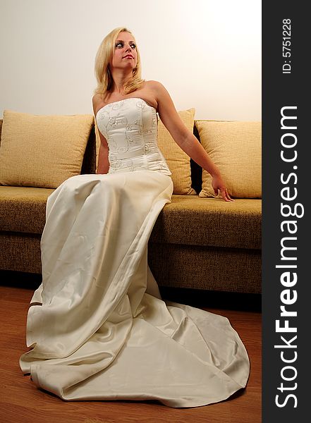 Bride smiling and posing before her wedding