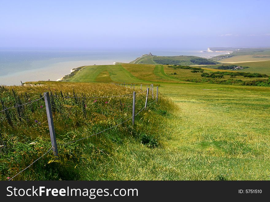 A lovely coastal scene at Beachy Head which is near Eastbourne UK. A lovely coastal scene at Beachy Head which is near Eastbourne UK