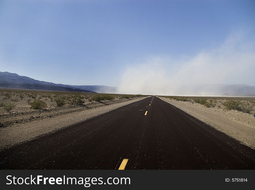 Dust Storm On Highway