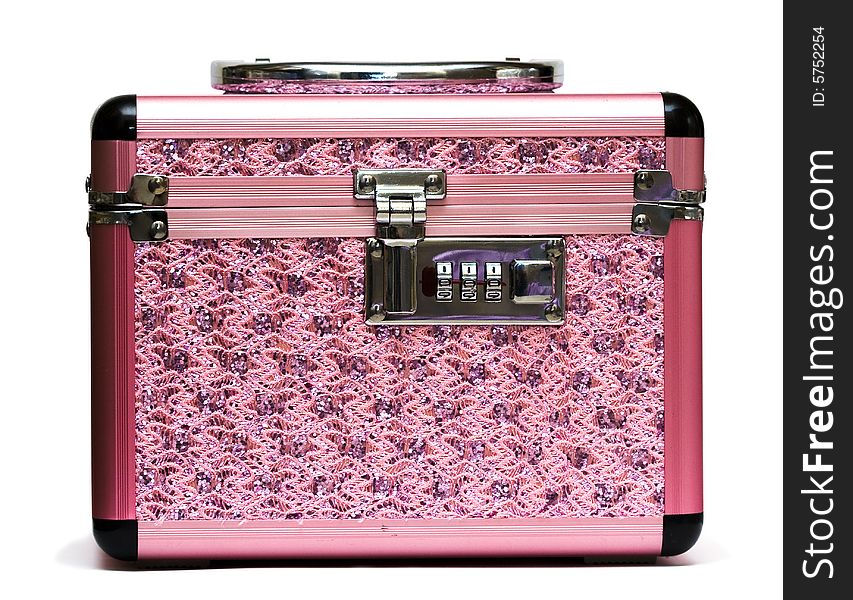 Pink safe box with padlock