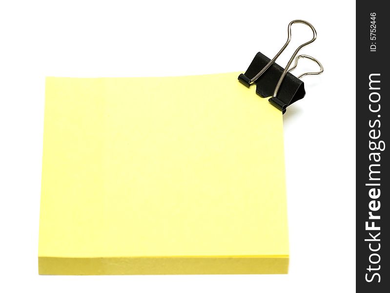 Yellow pages of notebook on white