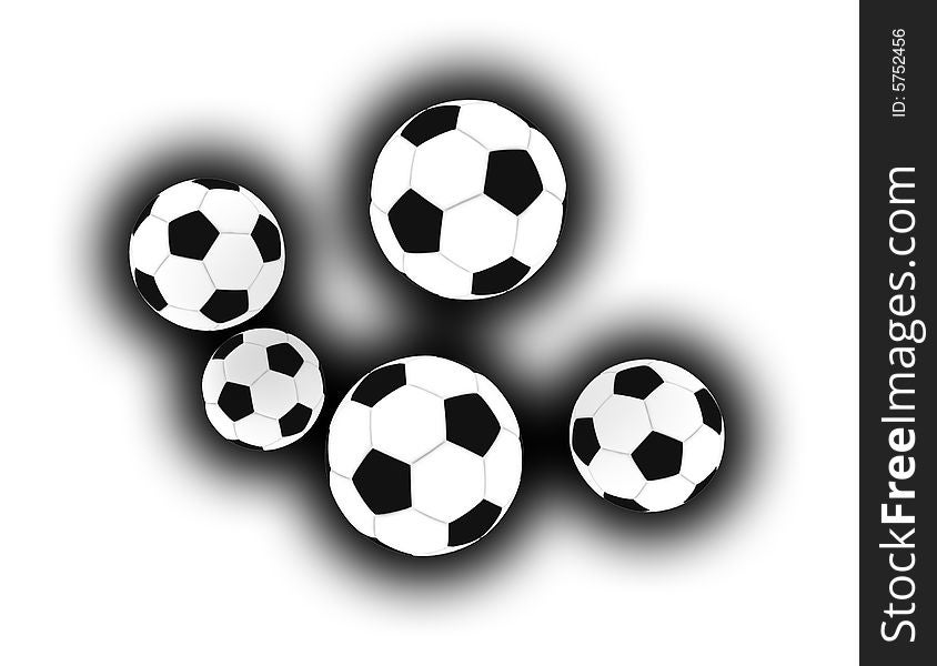 Soccer balls - isolated illustration on white