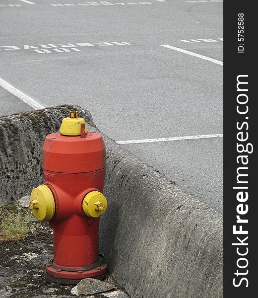 Red and yellow  fire hydrant. Red and yellow  fire hydrant