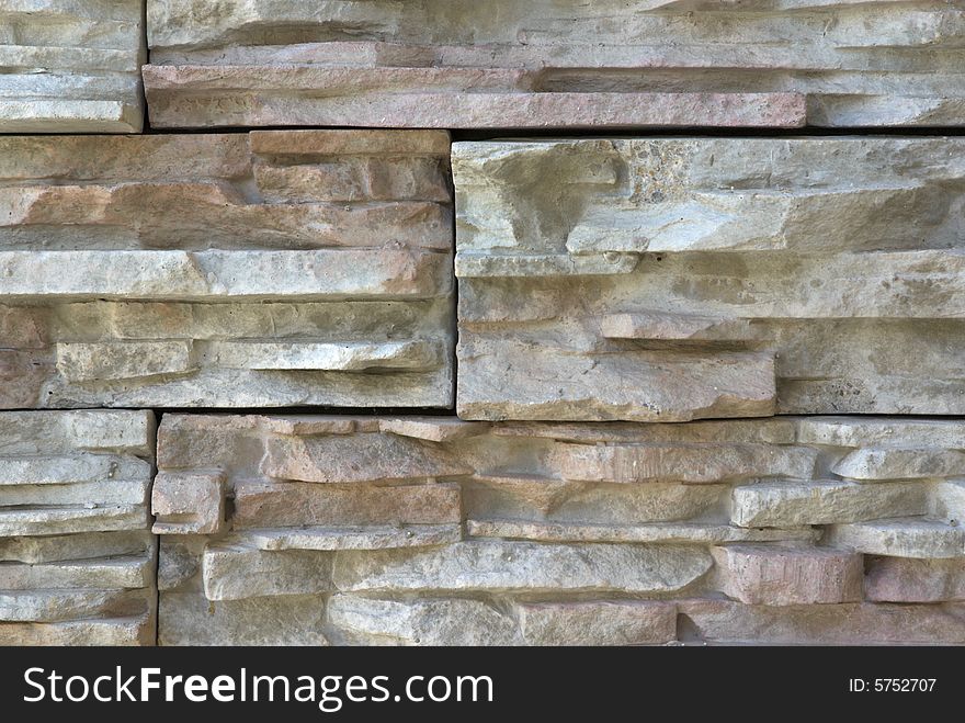 Decorative brick wall close-up.