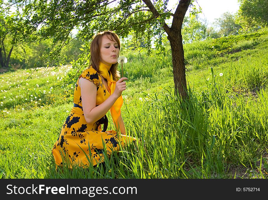 Girl And Dandelion