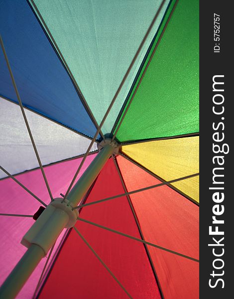 Vertical, a colorful umbrella