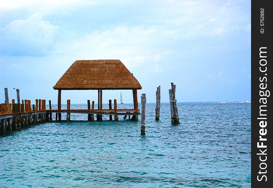 A Beach Palapa Hut on the Ocean. A Beach Palapa Hut on the Ocean.