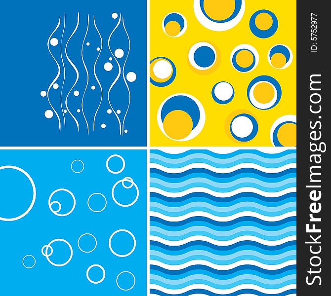 Vector illustration - fresh background in blue and yellow. Water theme. Vector illustration - fresh background in blue and yellow. Water theme.