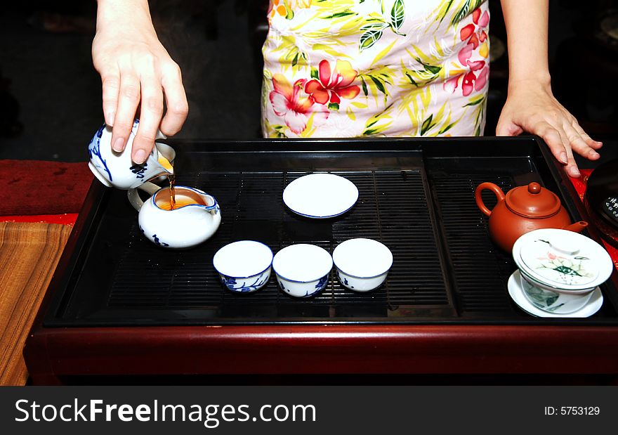 Chinese tea preparation is an ancient daily cerenomy