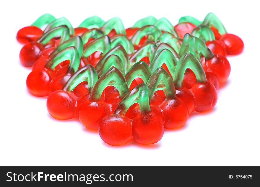 Close up of colored cherry candy