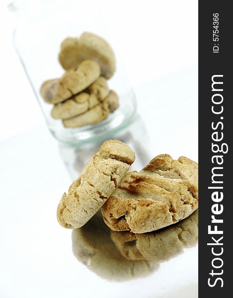 Ginger cookies isolated against a white background