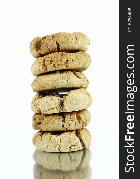 Ginger cookies isolated against a white background