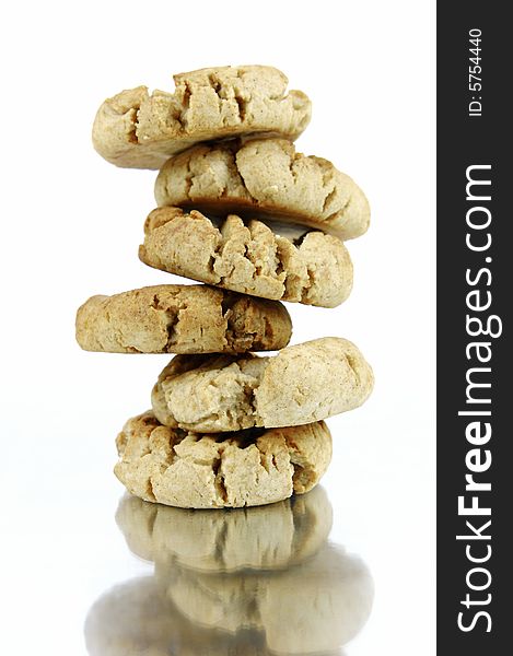 Ginger cookies isolated against a white background